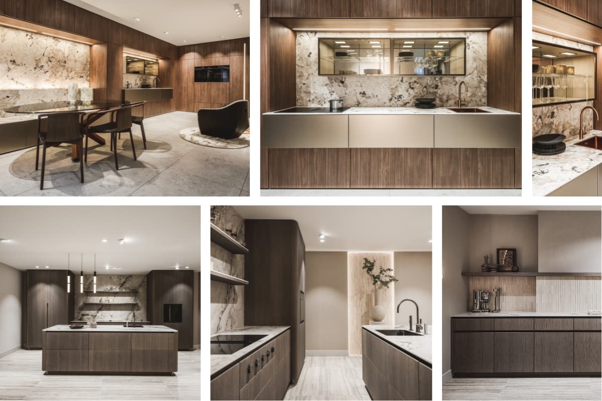 Moodboard met houten keukens
