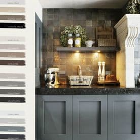 small kitchen brown Tegels