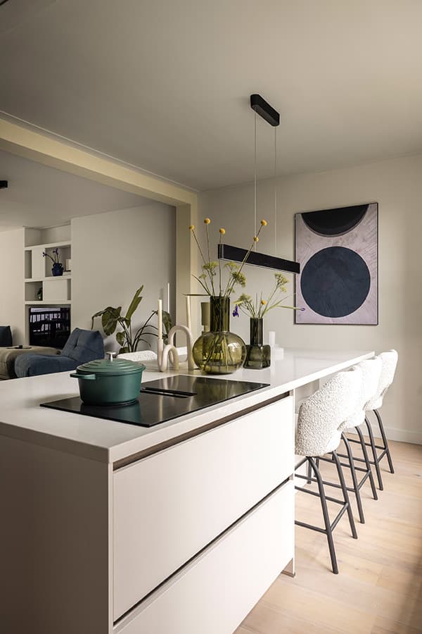 Kookeiland greeploos front Angora grijs