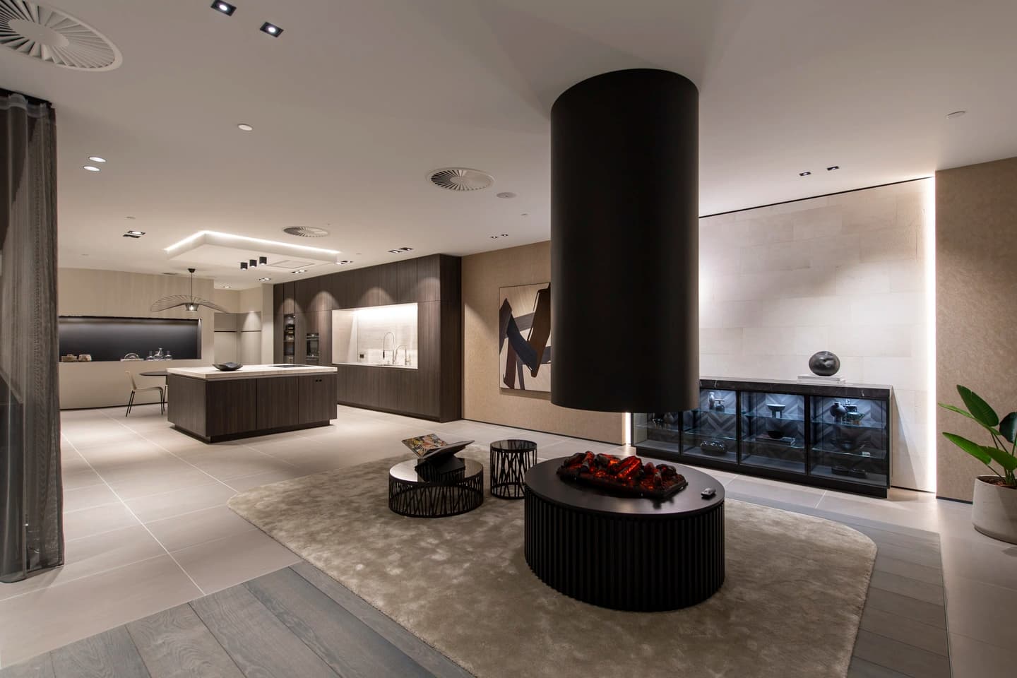 modern space with kitchen