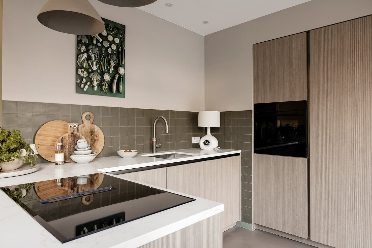 Houten fronten in keuken