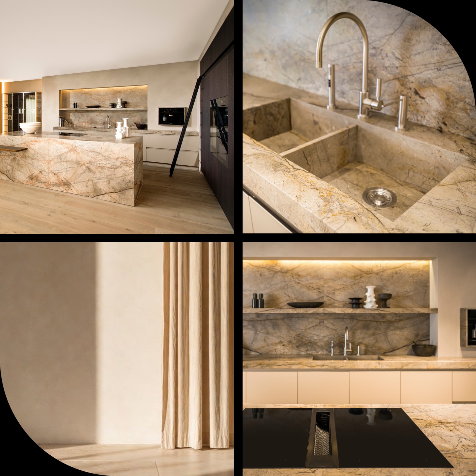 Agosto steengrijs mobiel.png Luxe Barletti keuken met royaal kookeiland