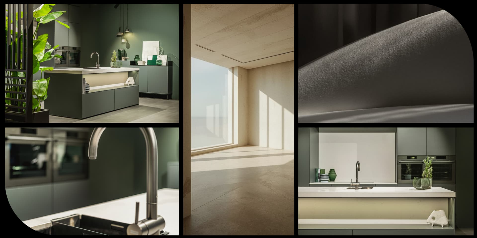 Giorno donkergroen desktop.png matgroene Barletti keuken