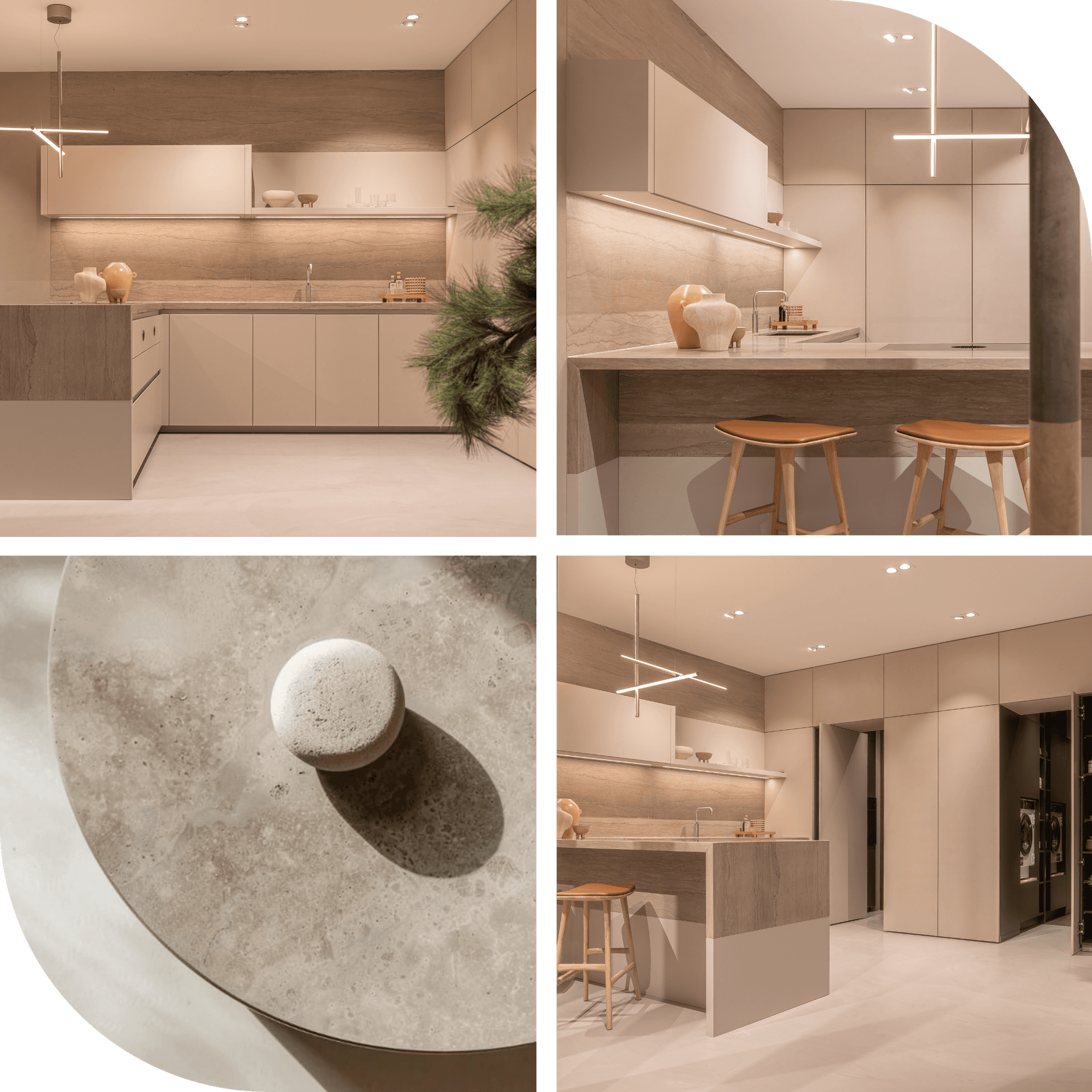 Beige schiereiland keuken Barletti
