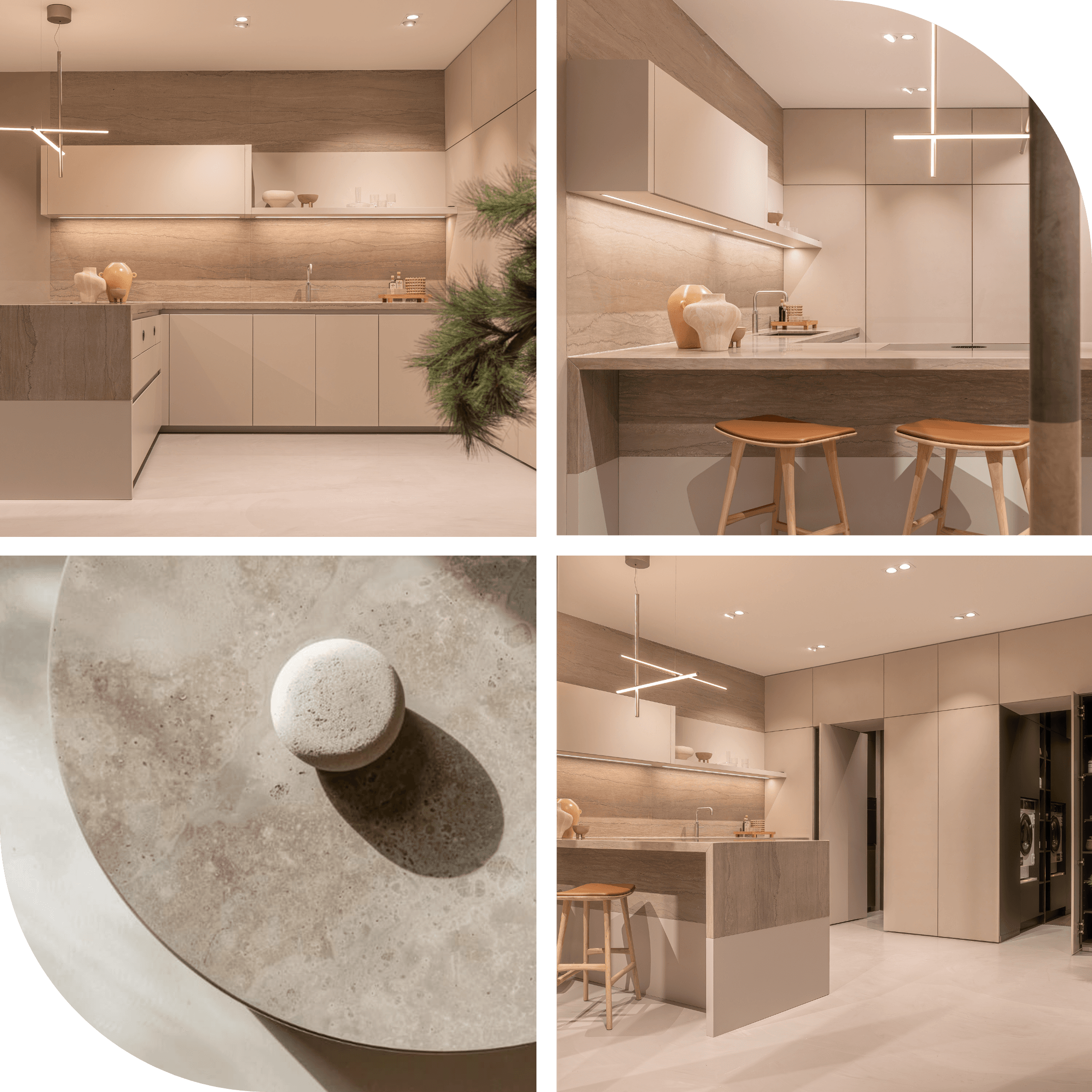 Beige schiereiland keuken Barletti
