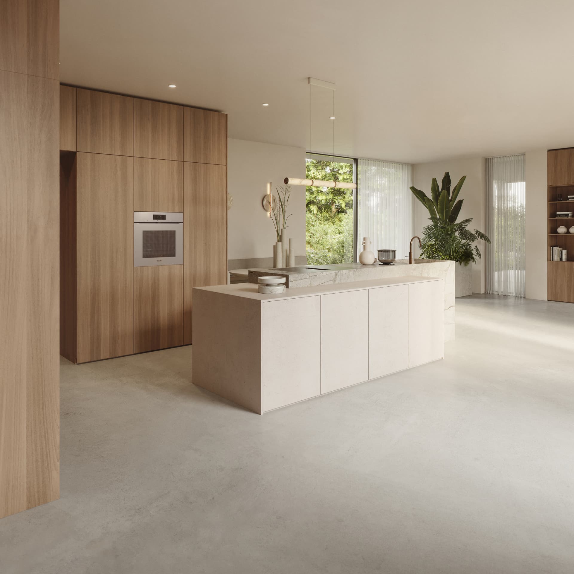 Warme-basis-met-notenhout-en-steen.jpg Open designkeuken